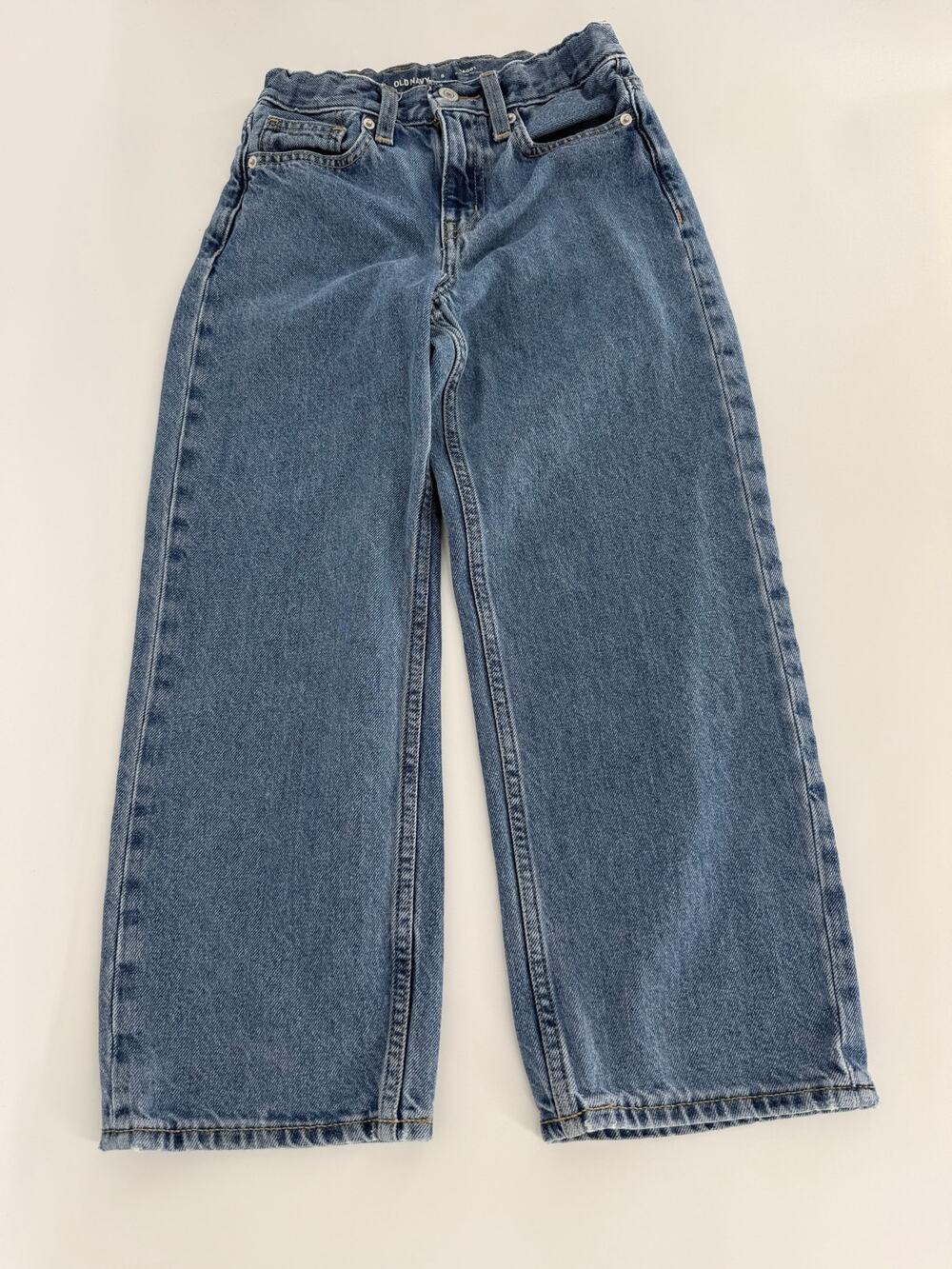 Old Navy Boys S 8 Baggy Jeans Light Wash Denim Adjustable Waist Built In Tough